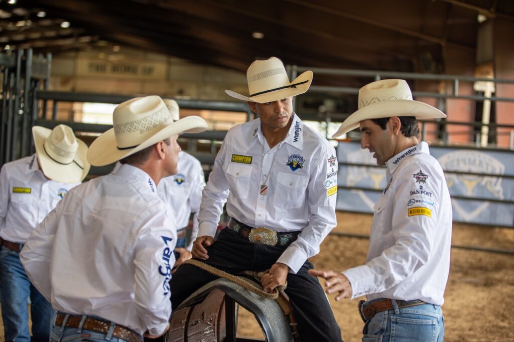 Justin McBride and Silvano Alves Stampede Bull Riding Academy coaches.