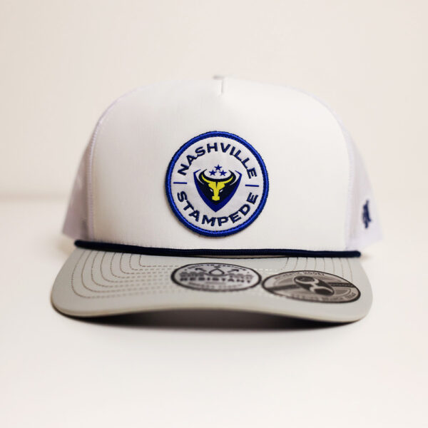 Hooey Circle Patch Hat – White / Navy
